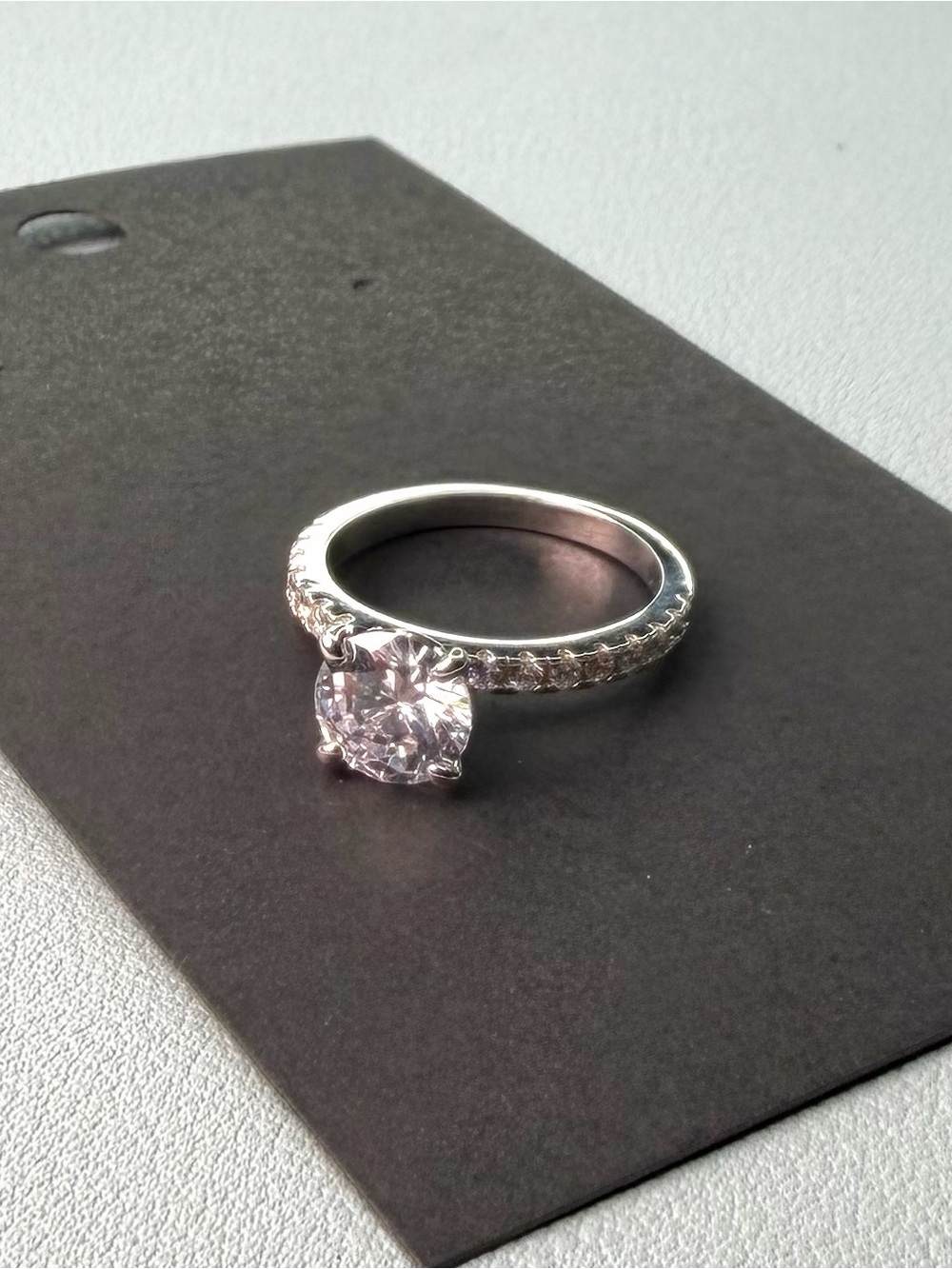 Classic Silver Solitaire Ring with Clear Center Stone | 925